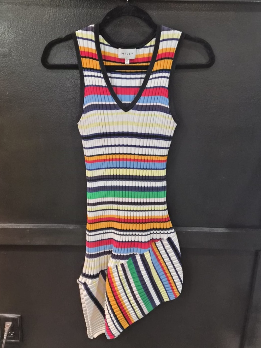 NWOT | Milly | Asymmetrical Stretch Knit Dress | Size Small - Picture 6 of 11